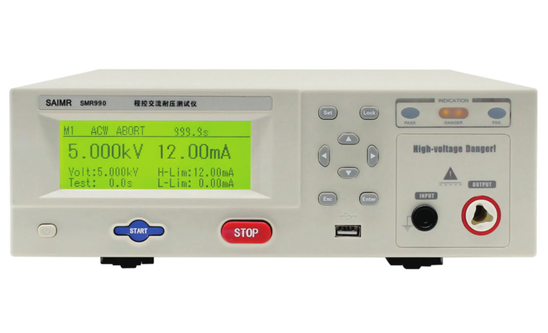 1uA Teste de aislamiento de alta tensión de resolución de corriente Hi Pot Meter con interfaz de E/S