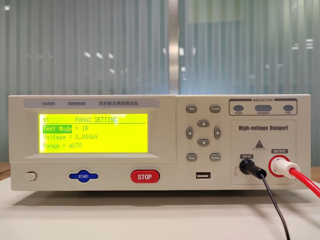 1uA Resolución de corriente aislamiento Hipot Resistente Tester de tensión equipo de prueba Hipot 374*280*99mm