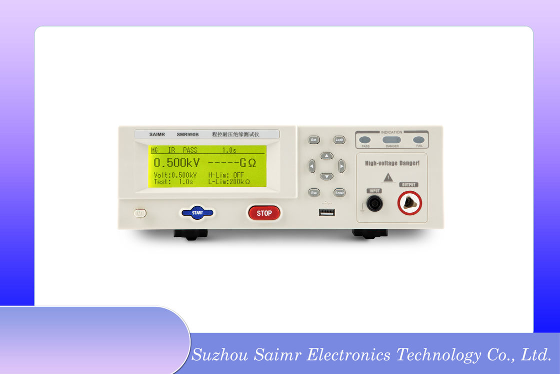 Display LCD Equipo de aislamiento Hipot Tester de resistencia a la tensión con interfaz de entrada y salida